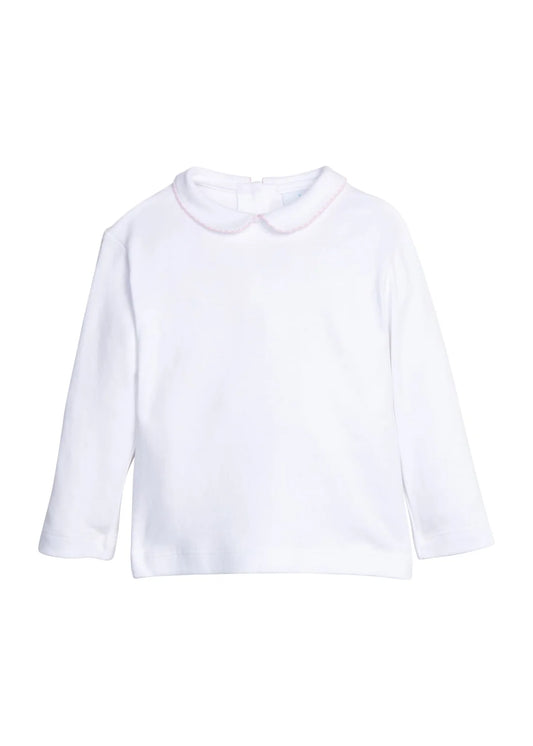 Peter Pan Picot Shirt- Light Pink