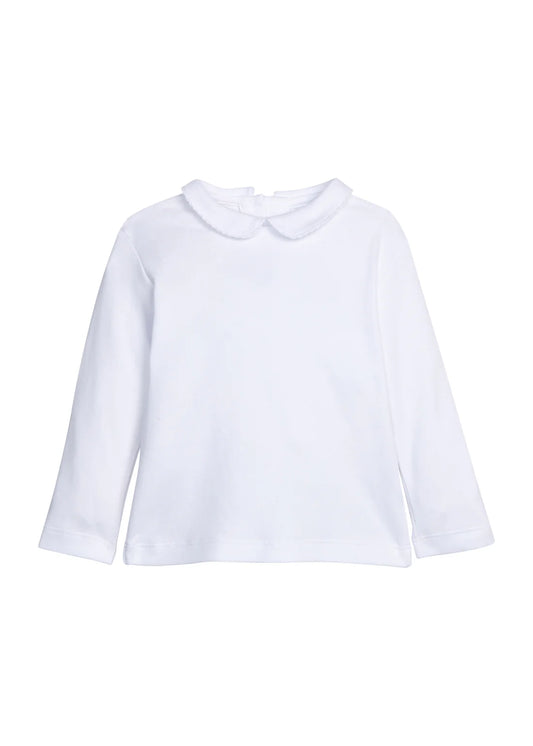 Peter Pan Picot Shirt- White