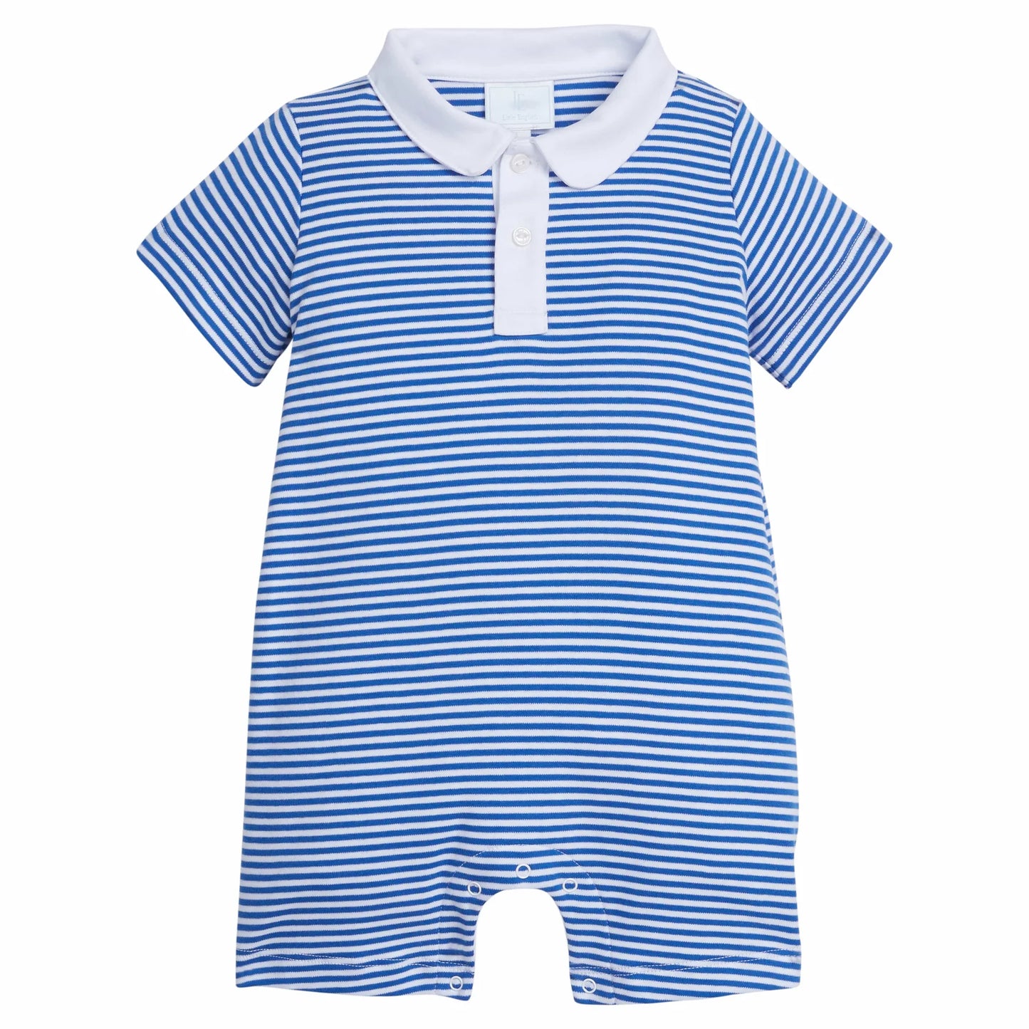 Peter Pan Polo Romper - Royal Stripe