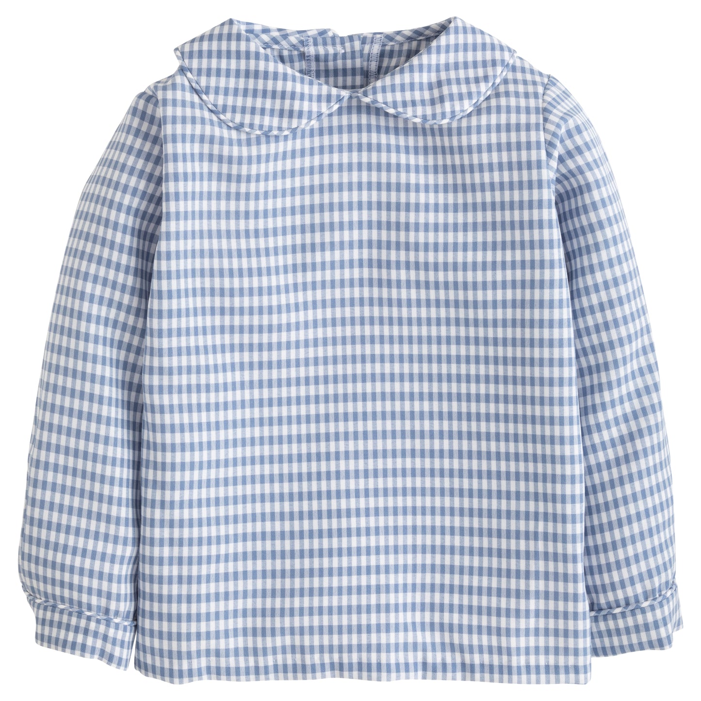 Peter Pan Shirt- Gray Blue Gingham