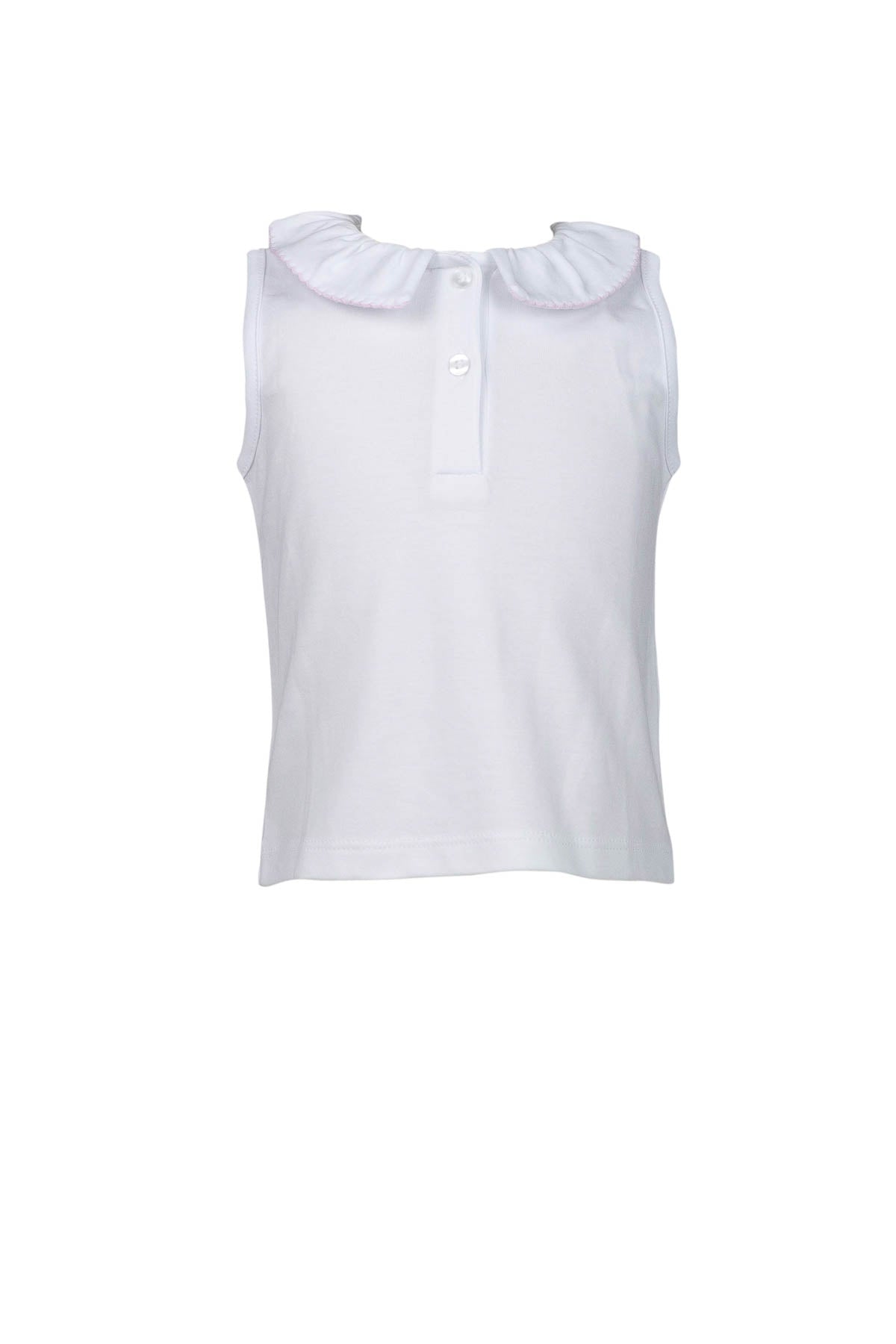 Sleeveless Shirt with Pink Trim