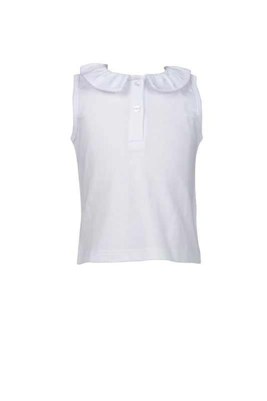 Sleeveless Shirt with Pink Trim
