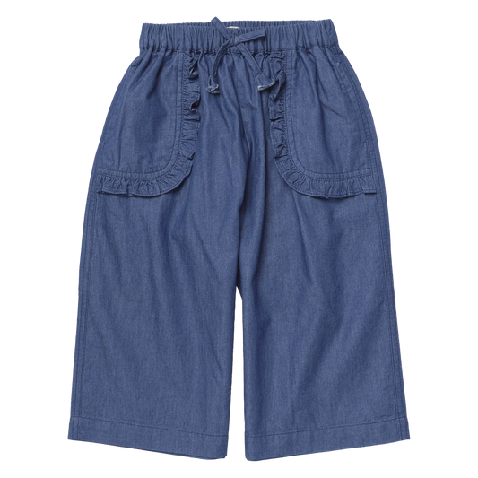 Bailey Ruffle Pant- Chambray