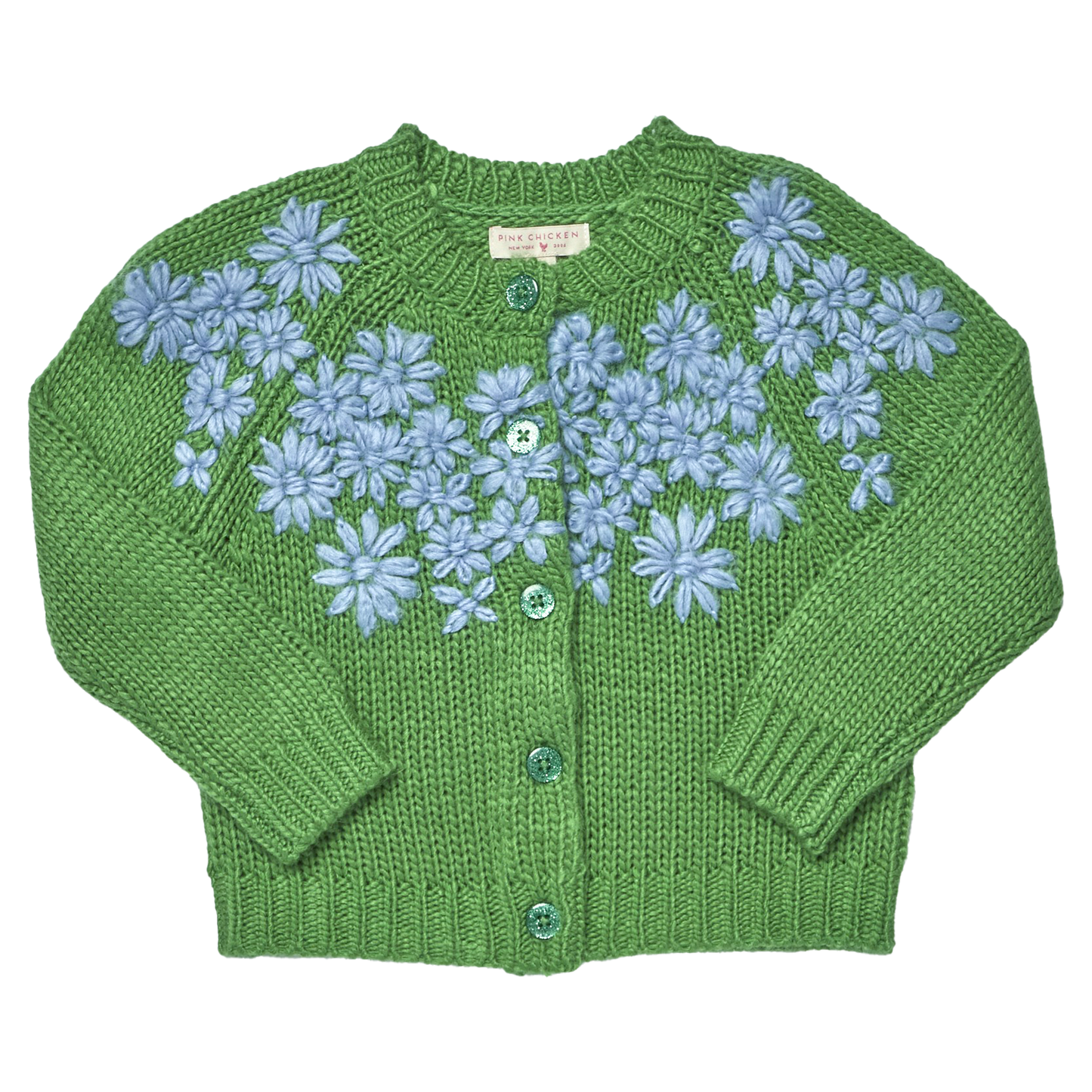Blossom Sweater- Blue Flower Embroidery