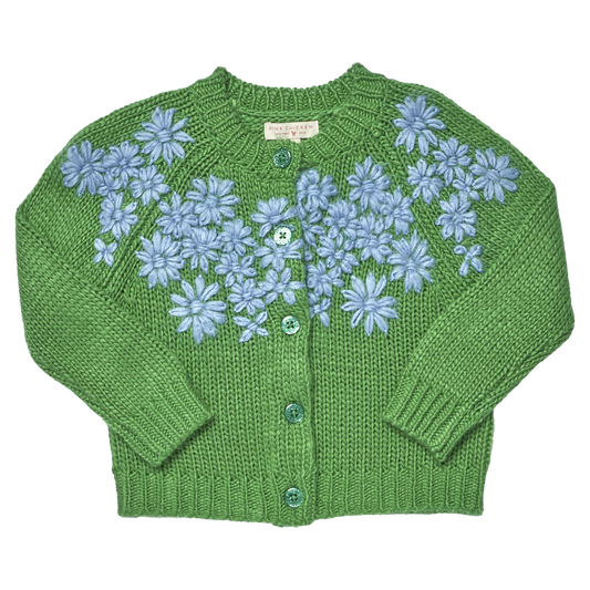 Blossom Sweater- Blue Flower Embroidery
