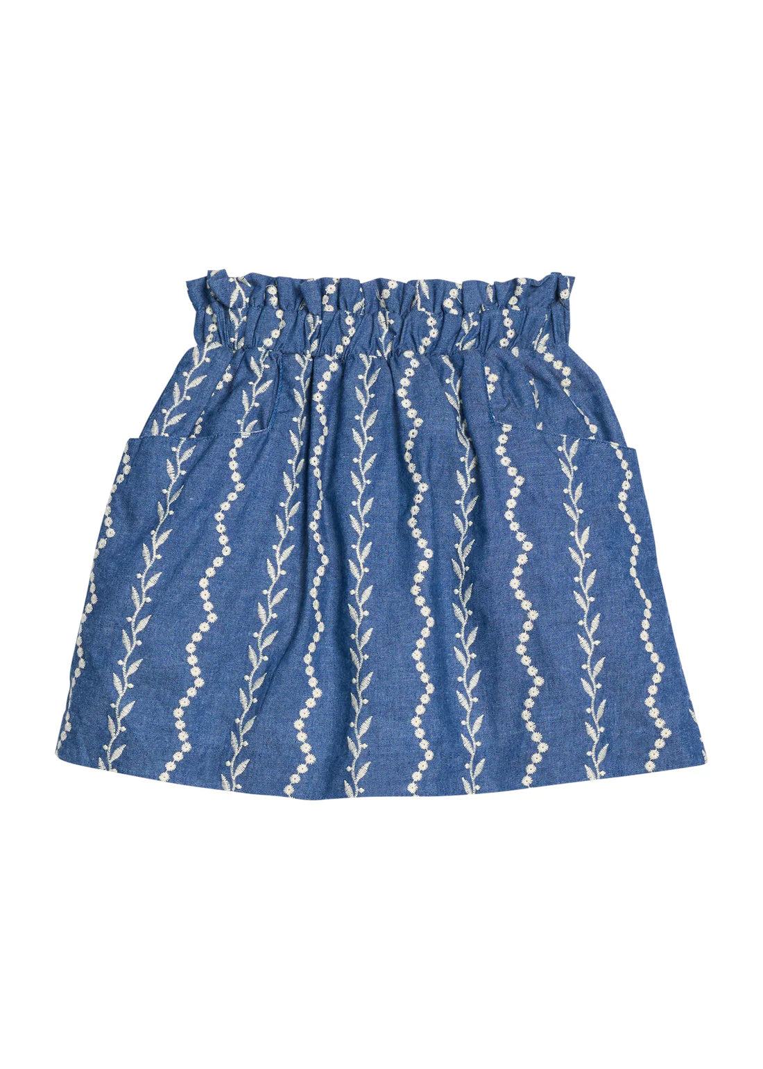 Portofino Skirt - Chamonix Chambray Embroidery
