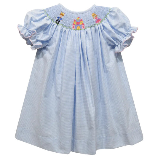 Princess & Castle Smocked Light Blue Bishop Dress