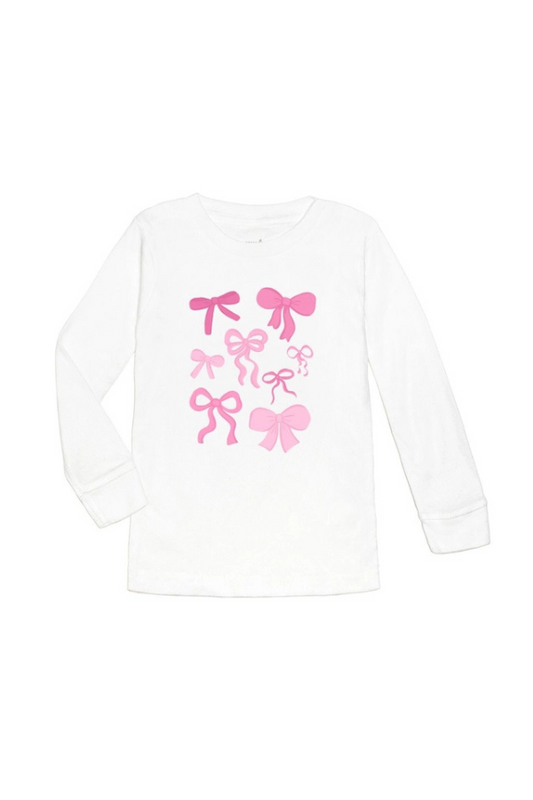 Coquette Bow Doodle Long Sleeve Shirt