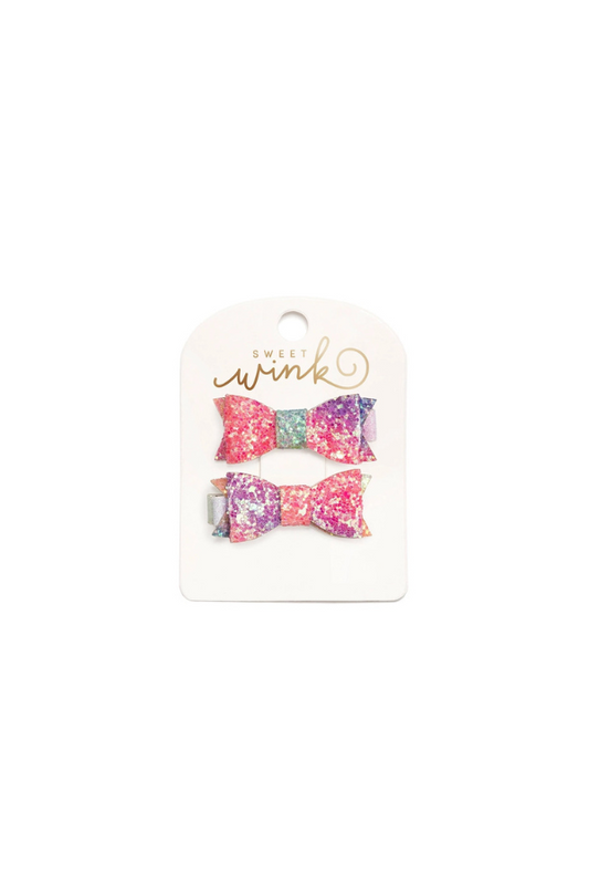 Rainbow Ombre Bow Clip Set
