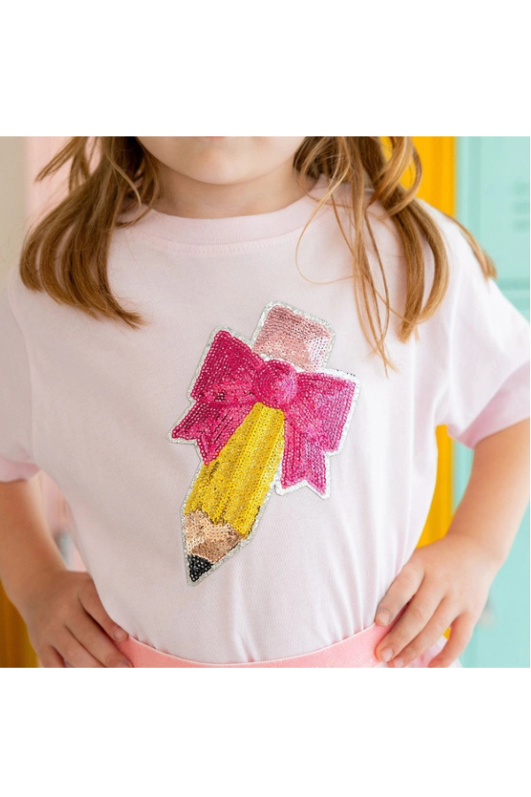 Pencil Bow Sequin T-shirt