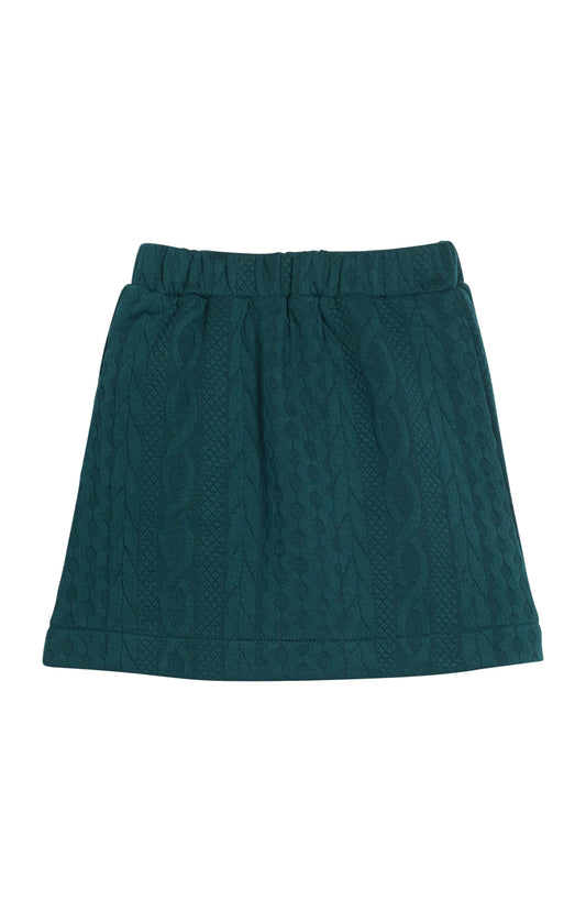 Quilted Mini Skirt - Emerald Cable