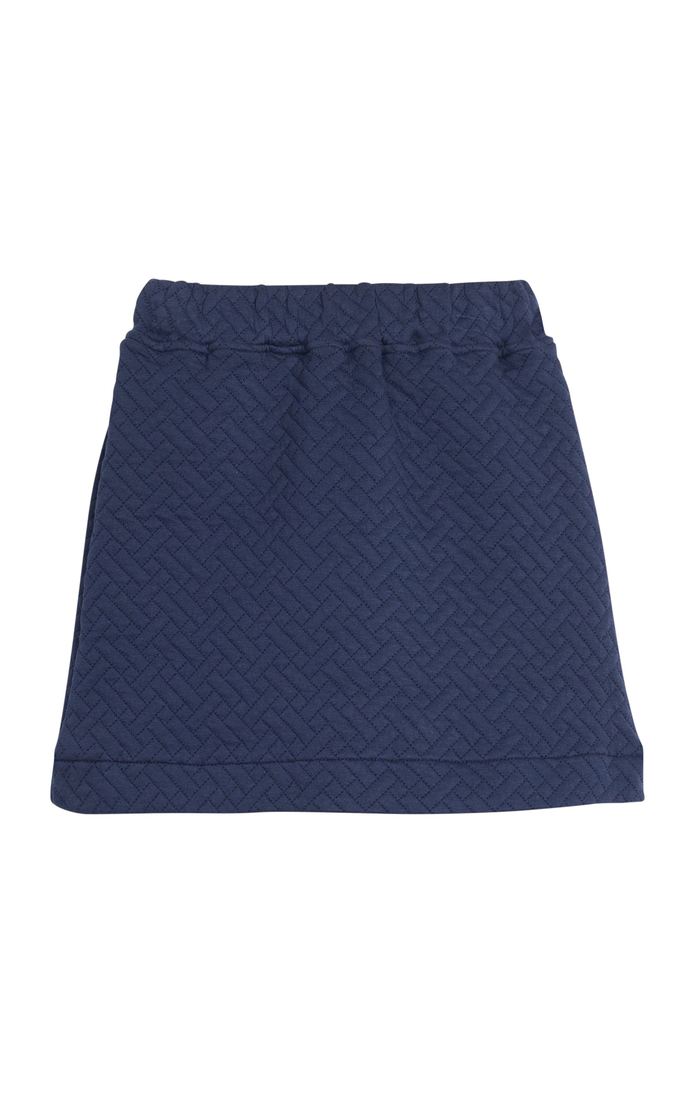 Quilted Mini Skirt - Navy Trellis
