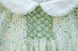 Aqua Floral Smocked Woven Sadie Dress
