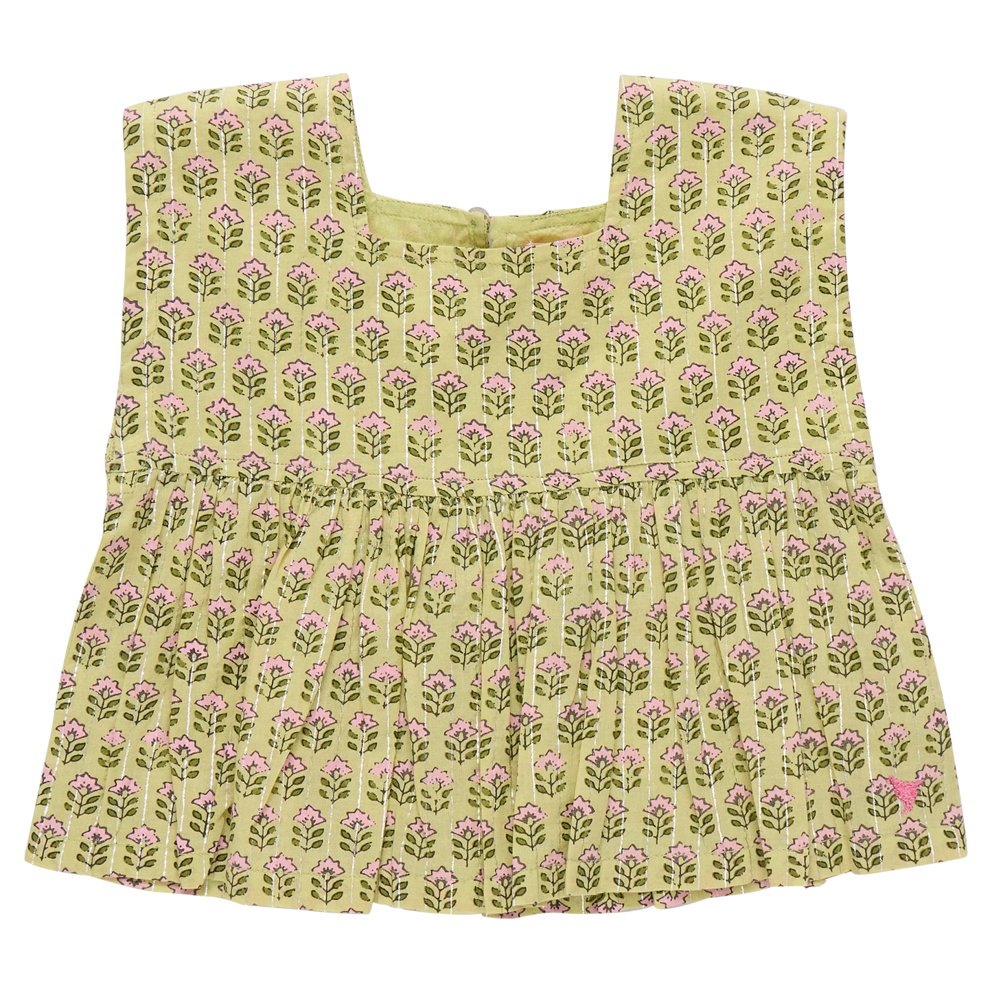 Kamari Top - Green Prairie Block