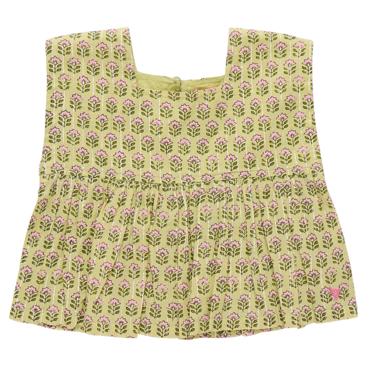 Kamari Top - Green Prairie Block