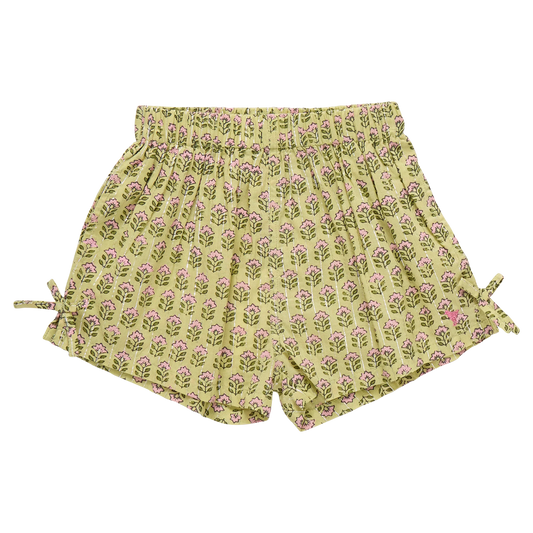 Jules Short - Green Prairie Block Print
