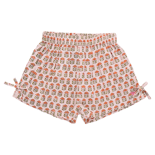 Jules Short - Pink Prairie Block Print