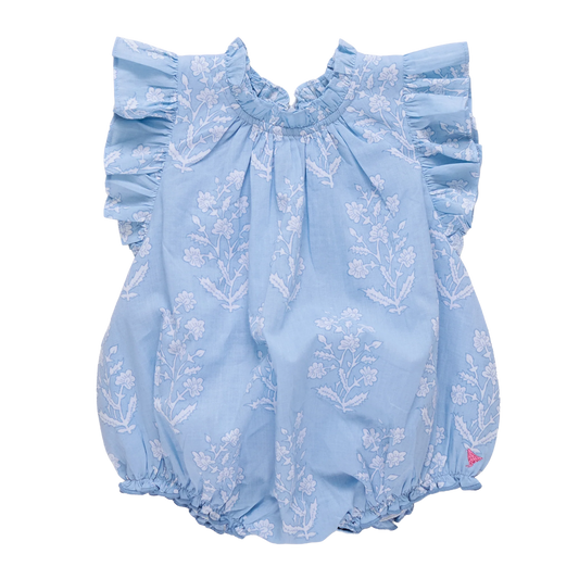 Harper Bubble - Blue Dewdrop Block Print