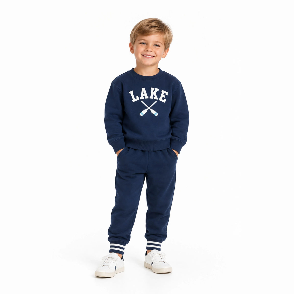 Navy Lake Signature Crew Sweatshirt