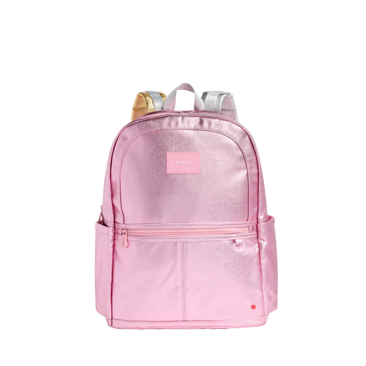Kane Double Pocket Backpack - Metallic PInk PRE-ORDER