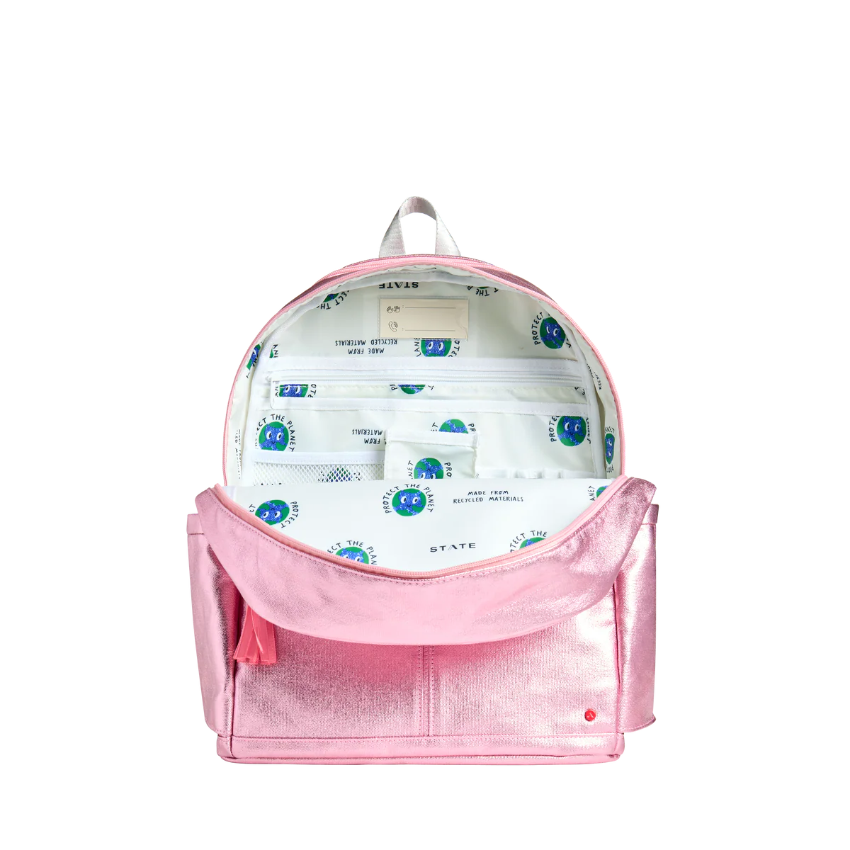 Kane Double Pocket Backpack - Metallic Pink