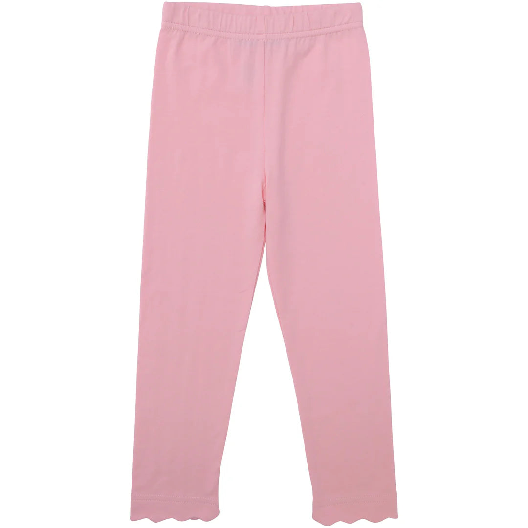 Scalloped Leggings- Light Pink
