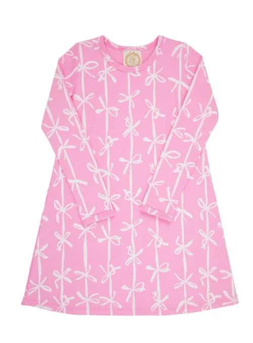 Long Sleeve Polly Play Dress - Pink Braselton Bows