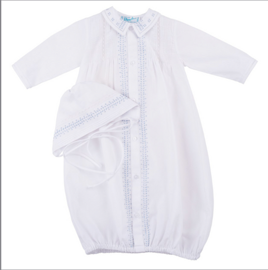 Leaf Take Me Home Gown, White and Blue