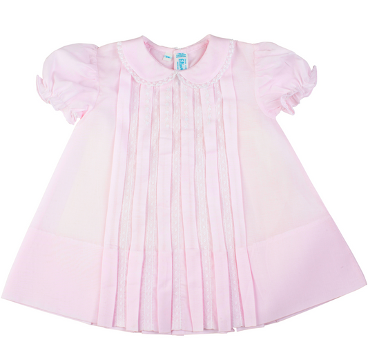 Lace Inlay Pleated Dress