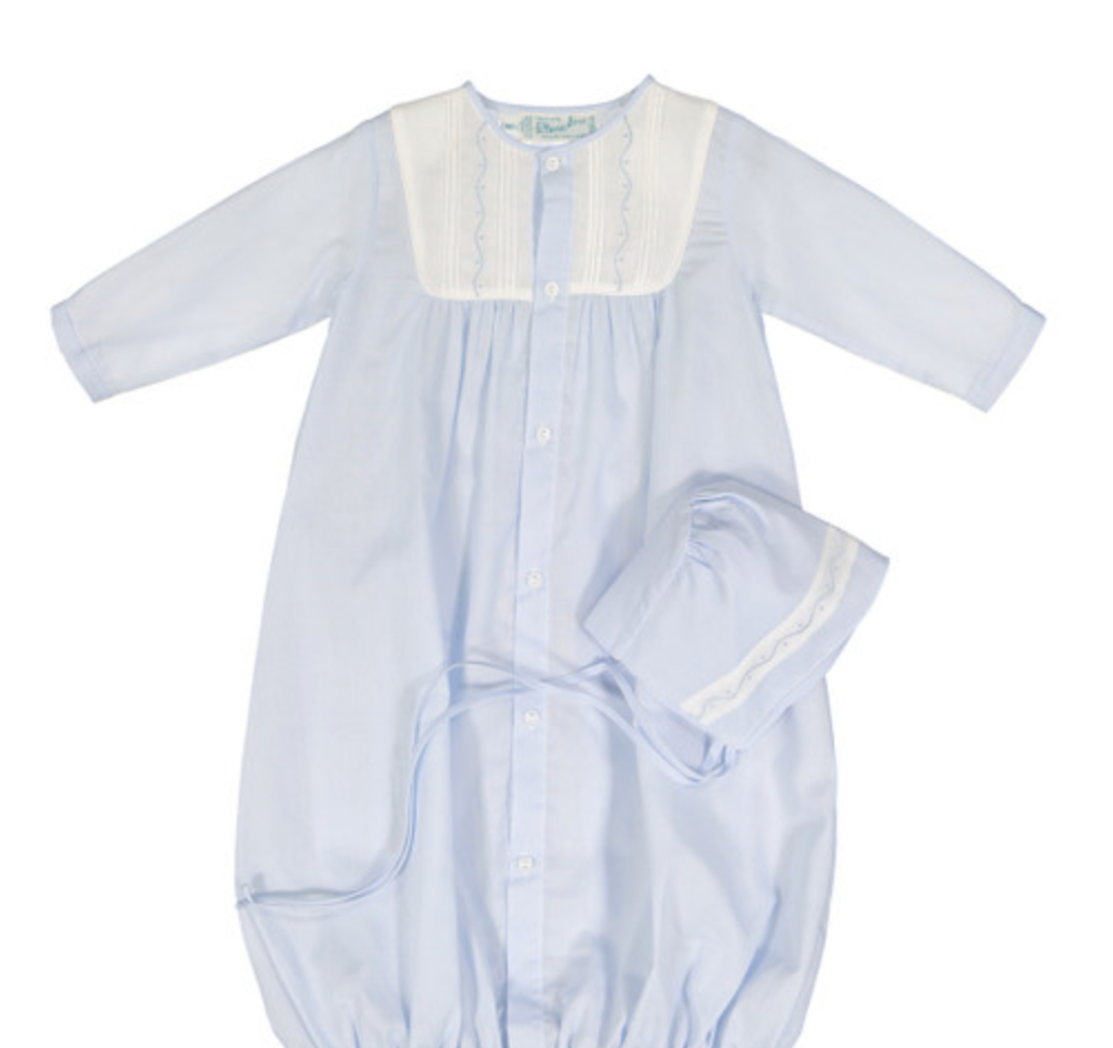 Boys Pleated Yoke Take Me Home Gown With Bonnet