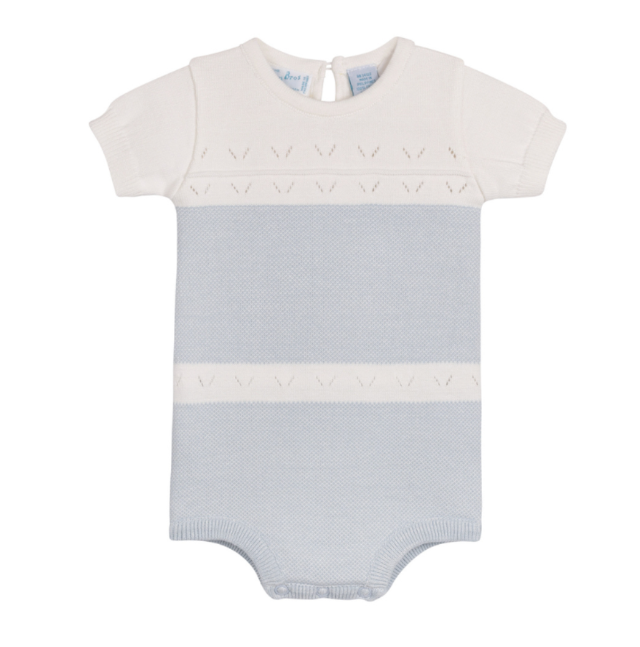 Boys Pointelle Contrast Knit Romper