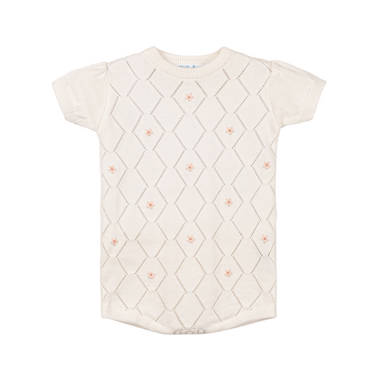 Girls Eyelet Knit Romper