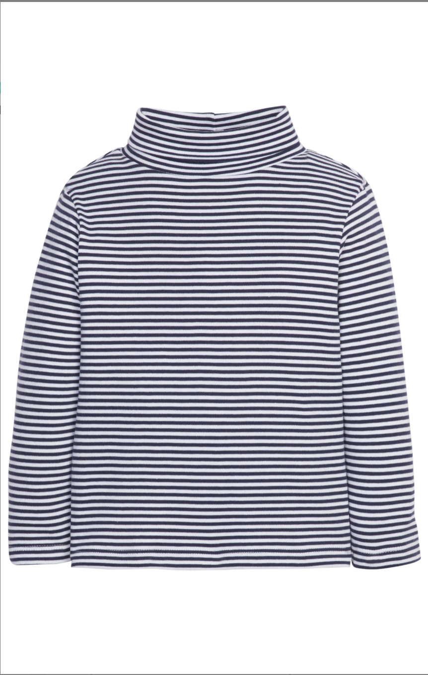 Striped Turtleneck - Navy
