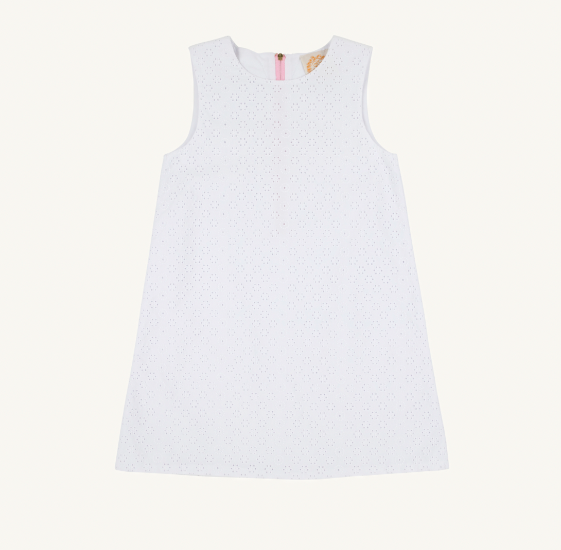 Betts Bow Dress, White Eyelet