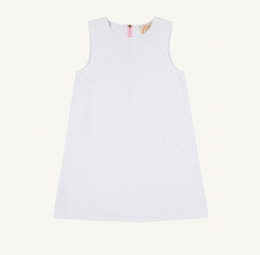 Betts Bow Dress, White Eyelet