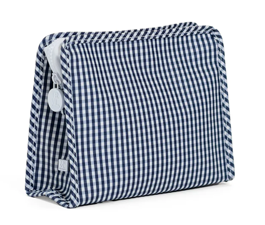 Roadie Medium TRVL Bag, Navy Gingham