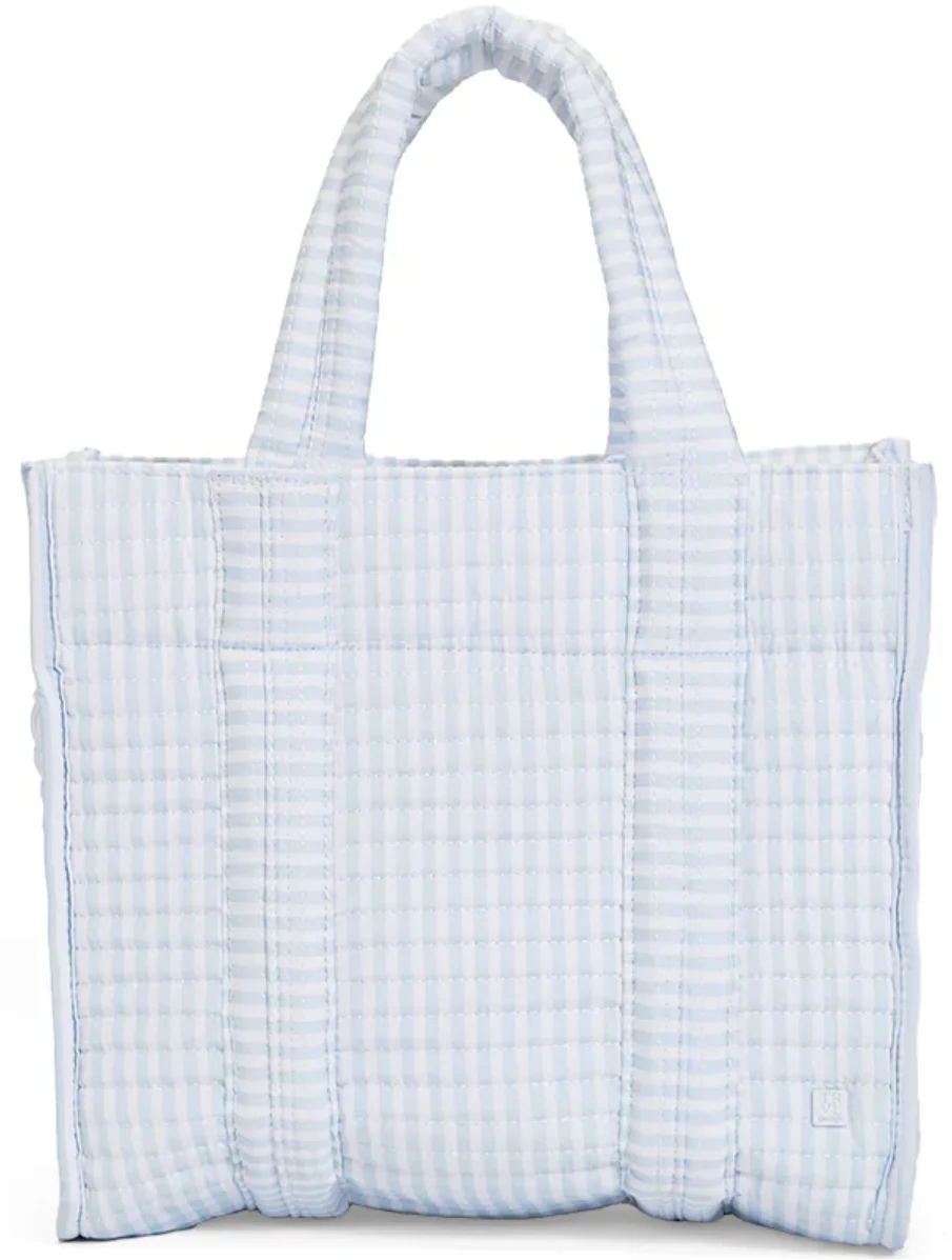 Quilted Mini Go Go Tote - Pimlico Stripes Blue