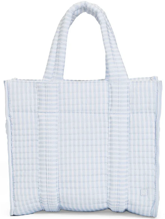 Quilted Mini Go Go Tote - Pimlico Stripes Blue