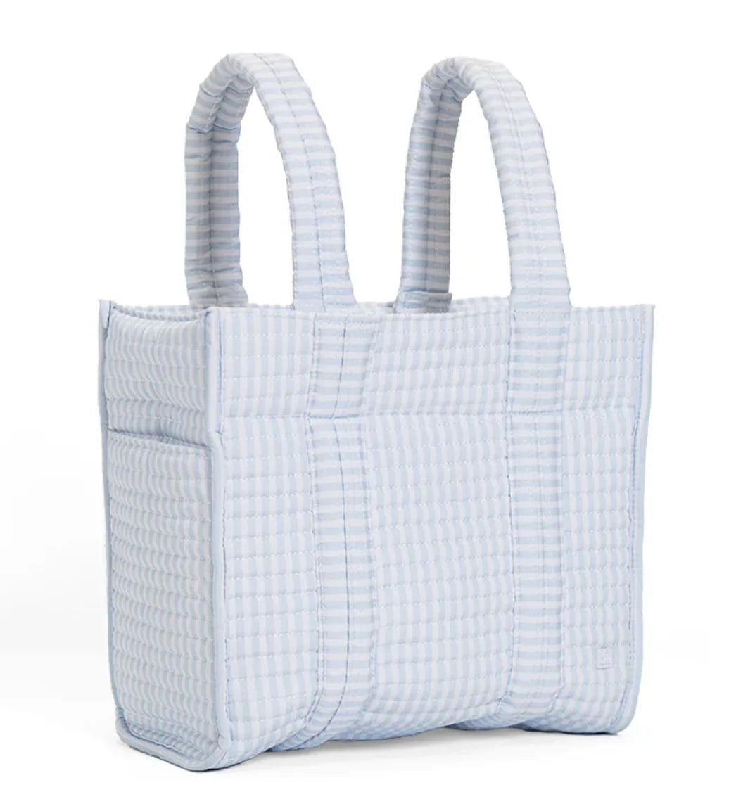 Quilted Mini Go Go Tote - Pimlico Stripes Blue