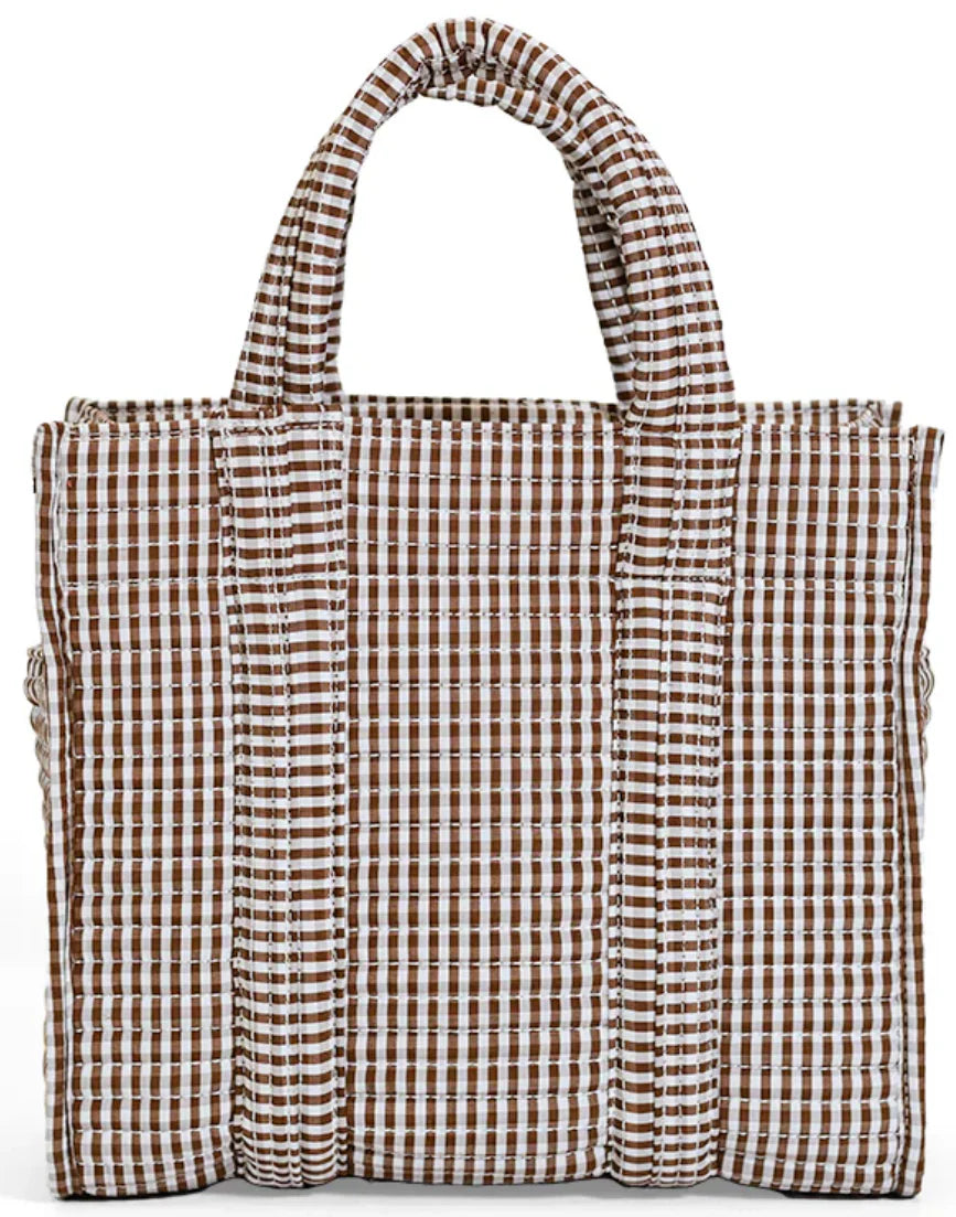 Quilted Mini Go Go Tote - Gingham Coco
