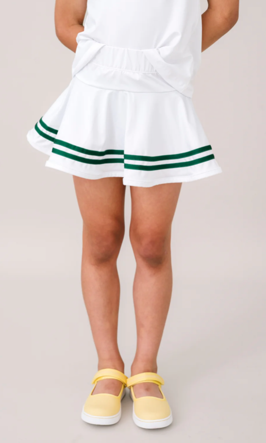 Callie Skort - Pure Coconut White/Augusta Green