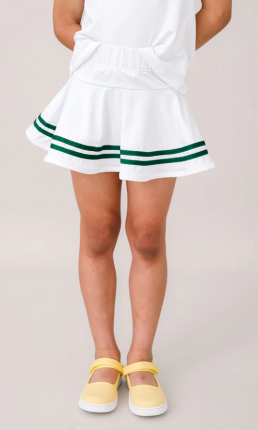 Callie Skort - Pure Coconut White/Augusta Green