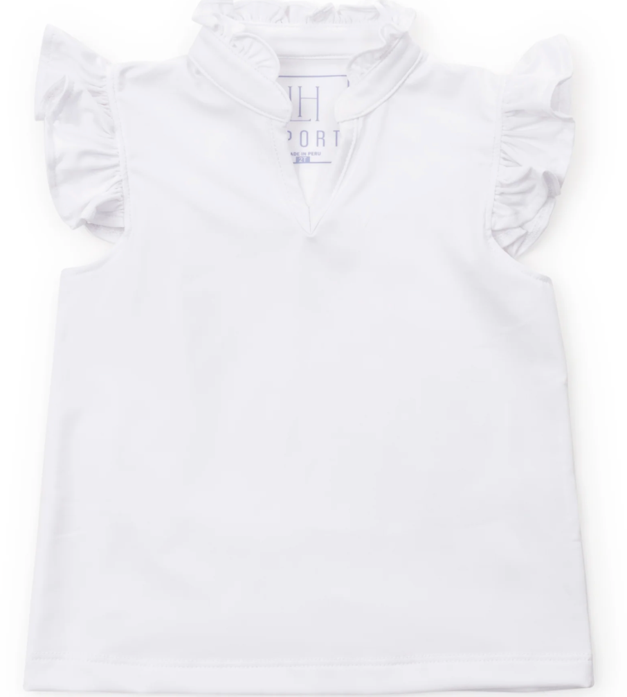 Ellie Girl's Sleeveless Performance Top-White