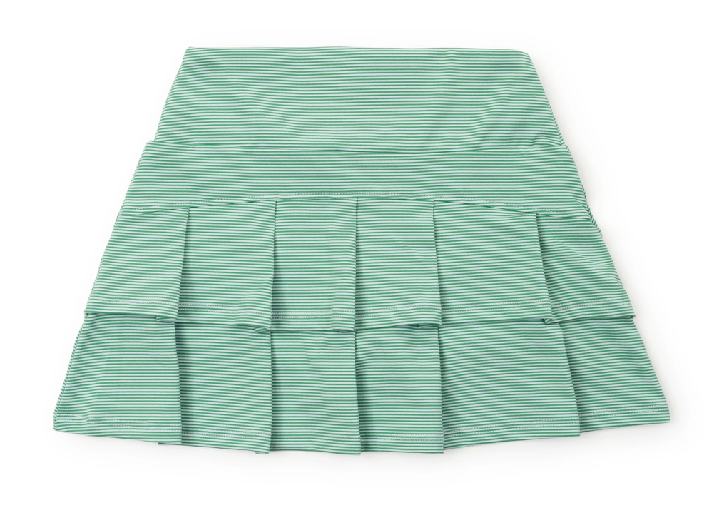 Margot Girl's Performance Skirt-Green Stripe