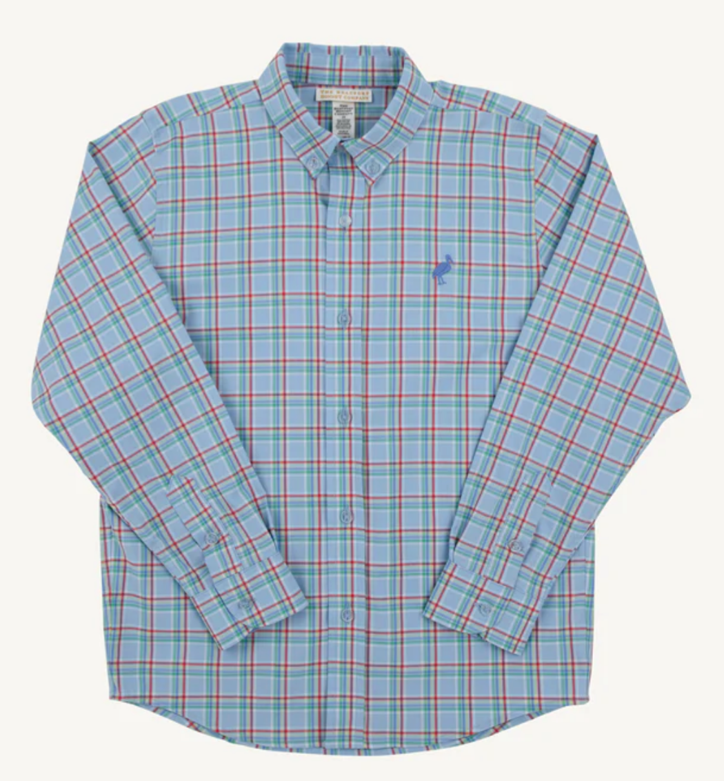 Deans List Dress Shirt Kensington Court Plaid/Barbados Blue