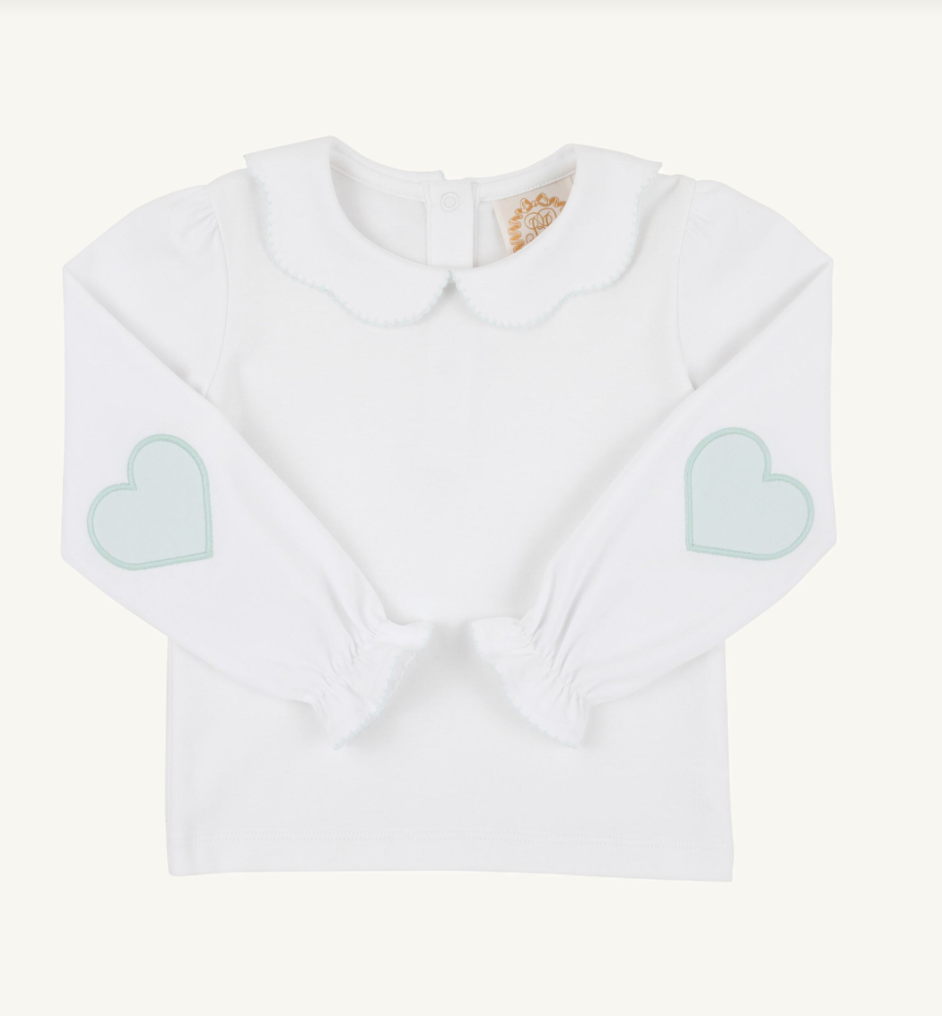 Emma's Elbow Patch Top- Worth Ave/ Old Greenwich Green/ Heart