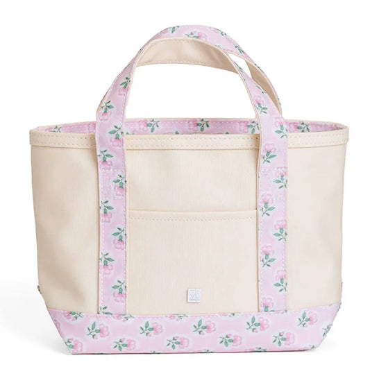 Mini Tote-Coated Canvas Petite Fleur Pink Trim