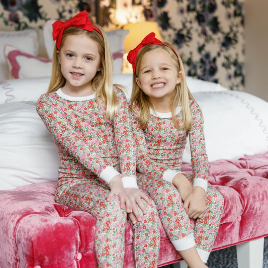 Ava Pajama Pant Set- Floral Noel