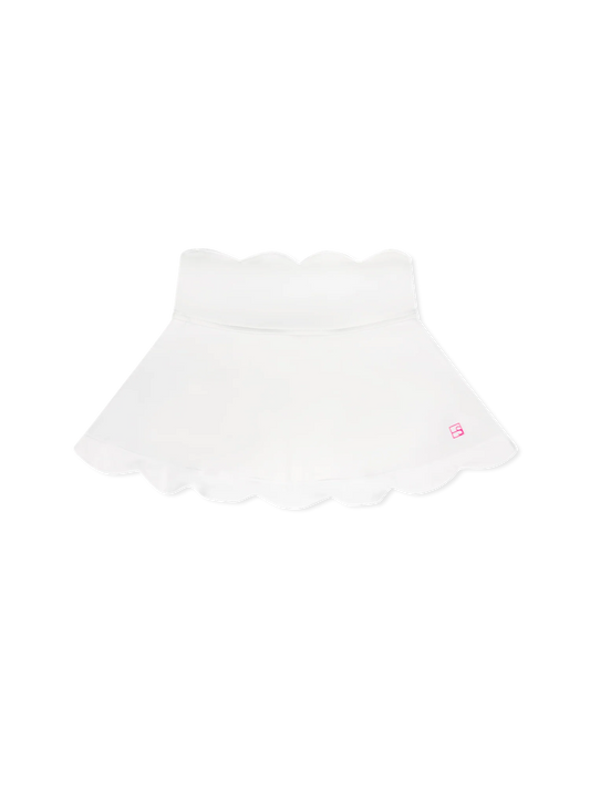 Zoe Scallop Skort - Pure Coconut White