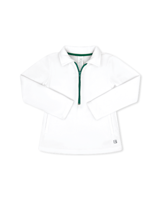 Henry Half Zip - Pure Coconut White/Augusta Green